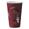 Dart Paper Hot Drink Cups in Bistro Design, 16 oz, Maroon, PK1000 316SI-0041 - alternate 1
